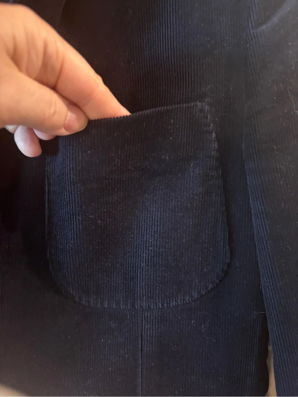 J.Crew Ludlow 36R Navy Corduroy Blazer Wool Collar Mens Preppy